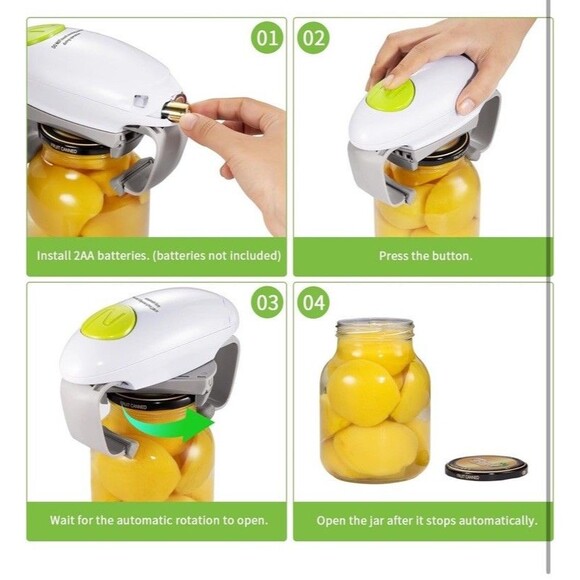 Compact Automatic Jar Opener with Adjustable Jaws - High Torque & Effortless Use - Picture 4 of 6
